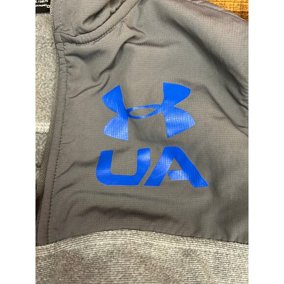 UNDER ARMOUR Unisex Youth Gray Fleece Quarter Zip Jacket / Size: Youth Large - Picture 4 of 9